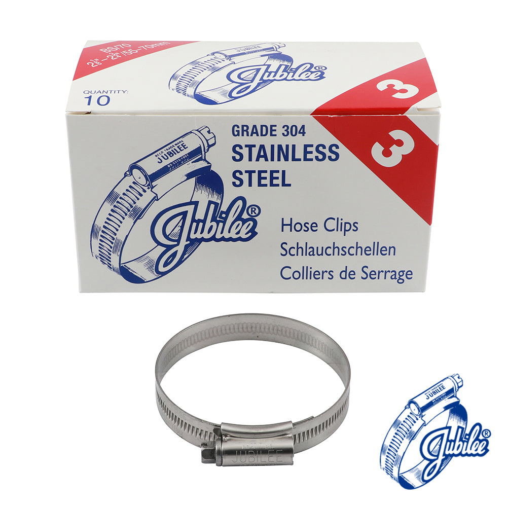 Jubilee® Clip A2 304 Stainless Steel - 55 - 70mm (Box of 10)