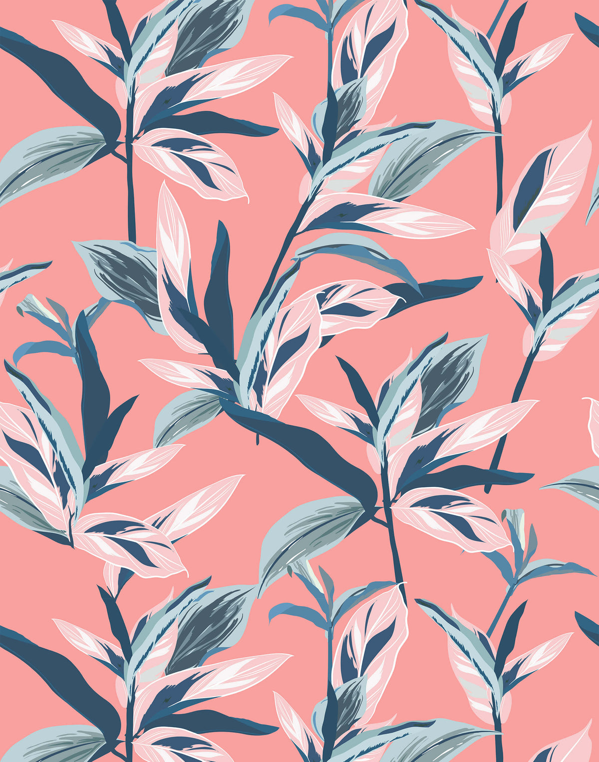 June Leafy Tropical Wallpaper