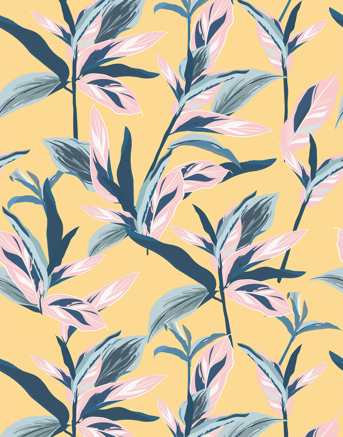June Leafy Tropical Wallpaper