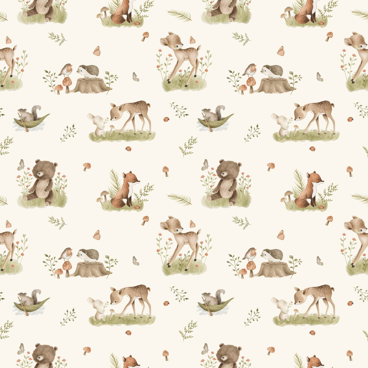 Kin Woodland Animal Wallpaper