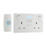 British General Nexus Double Switched 13A Power Socket with Door Chime - White