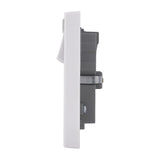 British General Square Edge 13A 2 Gang Switched Socket with Wi-Fi Extender - White