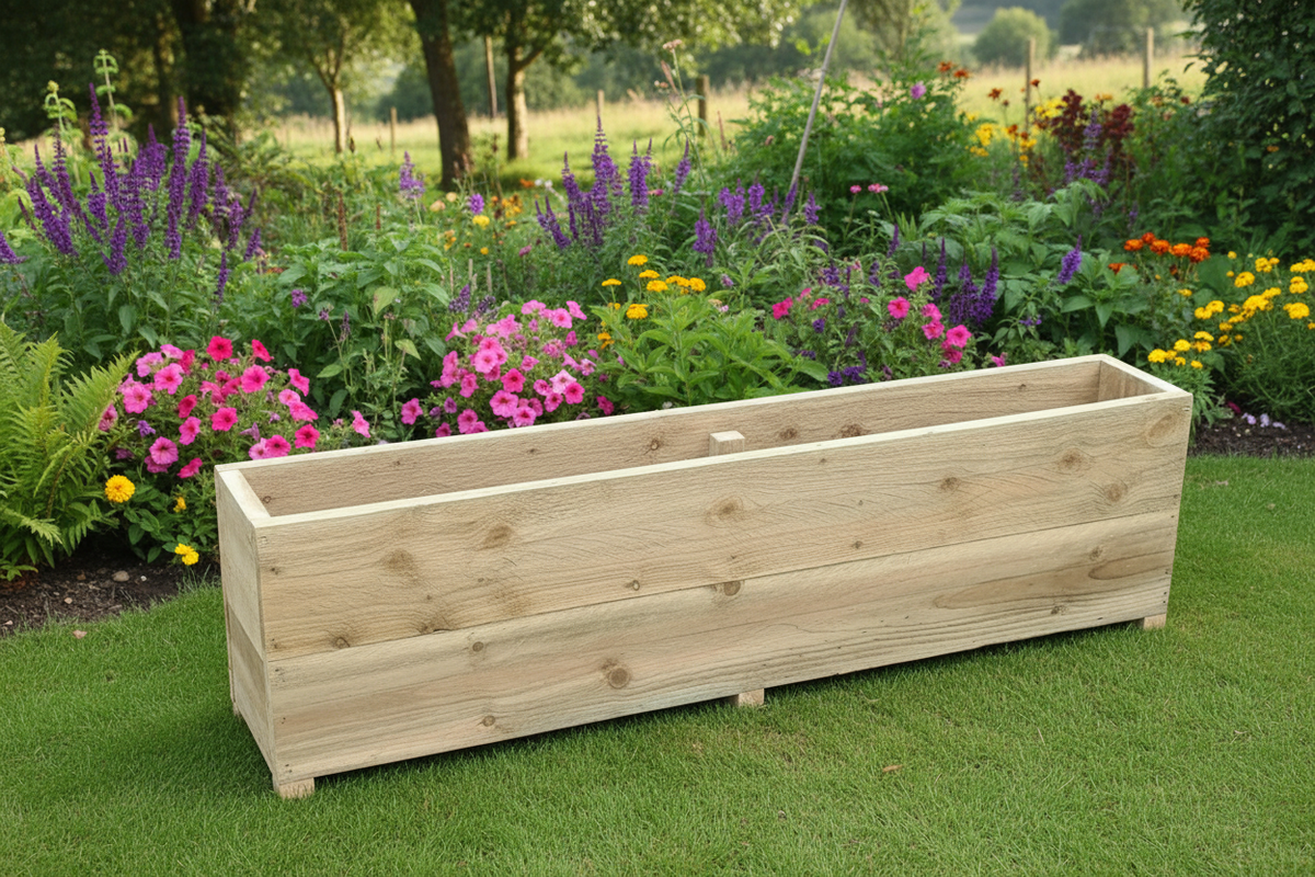 Large 2 Tier Planters wooden garden planters