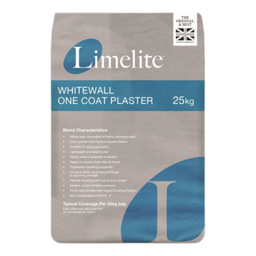 Limelite Whitewall One Coat Plaster - 25kg - 1 Bag of Limelite Plaster