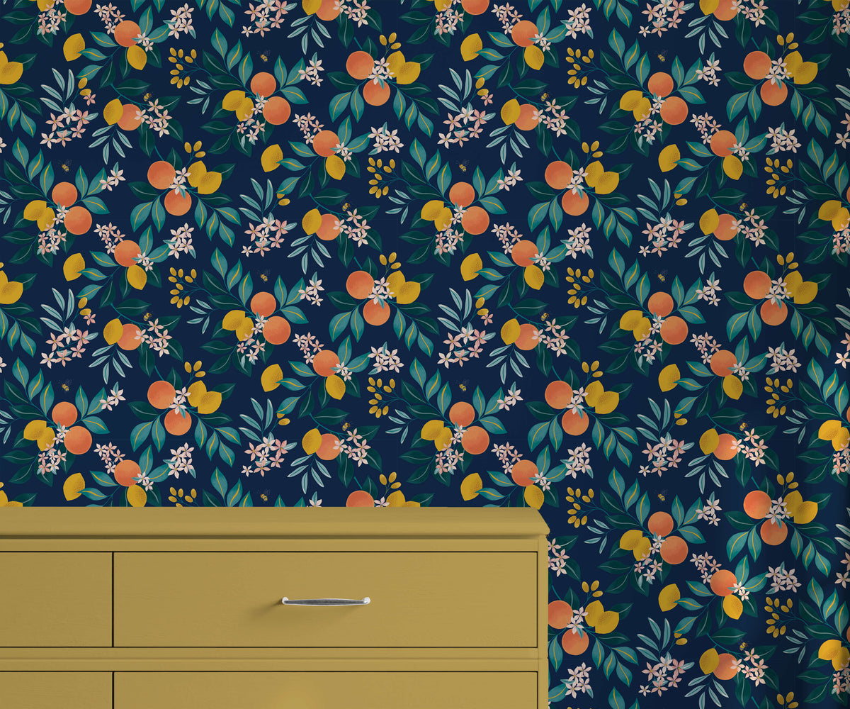 Limonata Amongst Lush Leaves Flowers Wallpaper