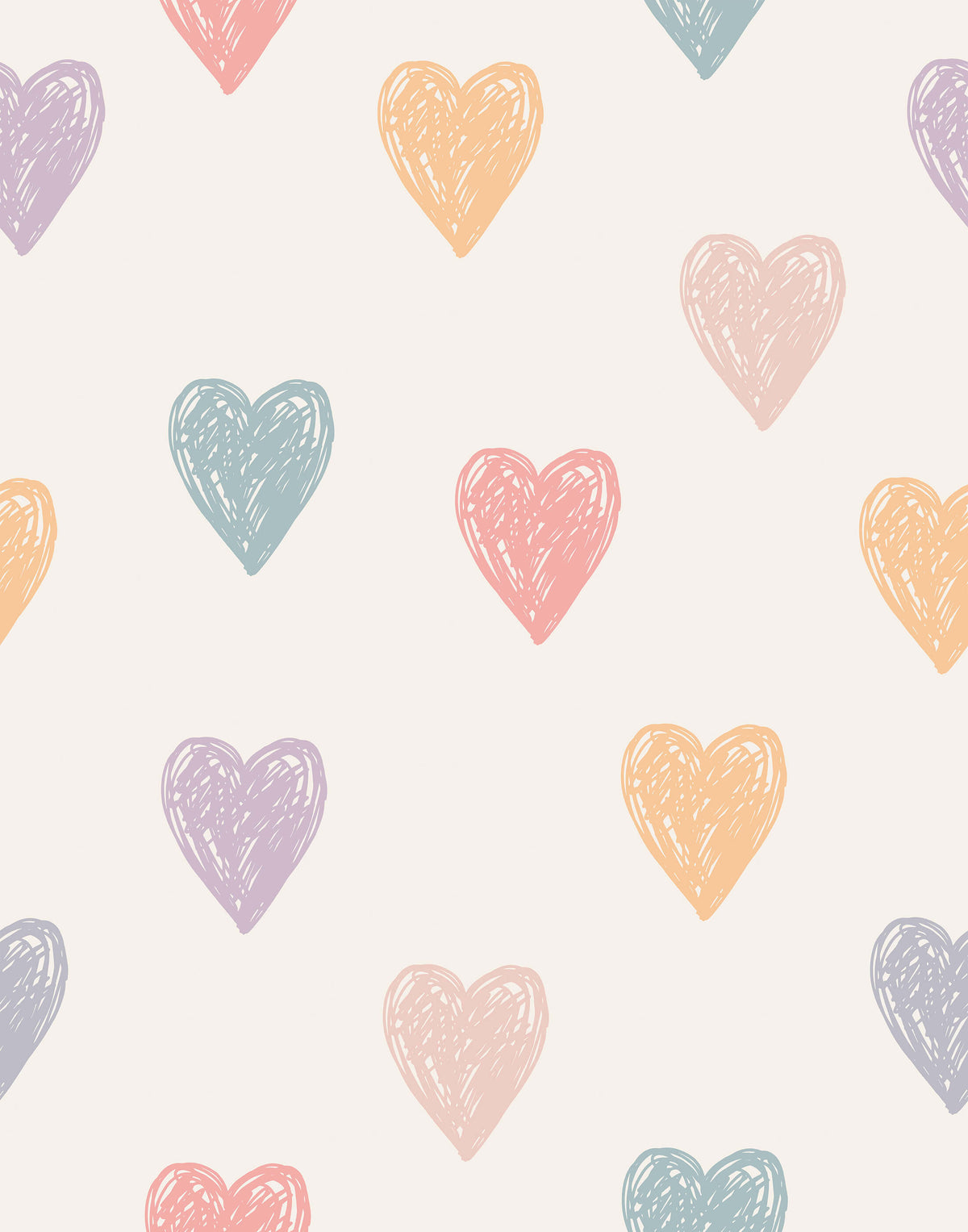 Lovebug Naive Heart Motif Wallpaper