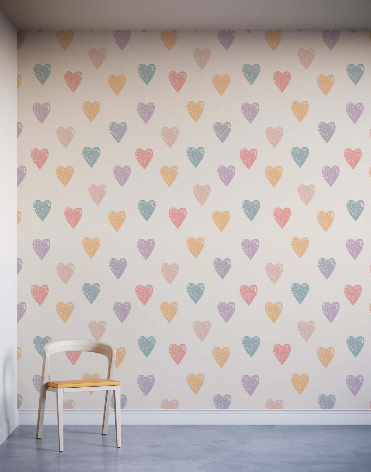 Lovebug Naive Heart Motif Wallpaper