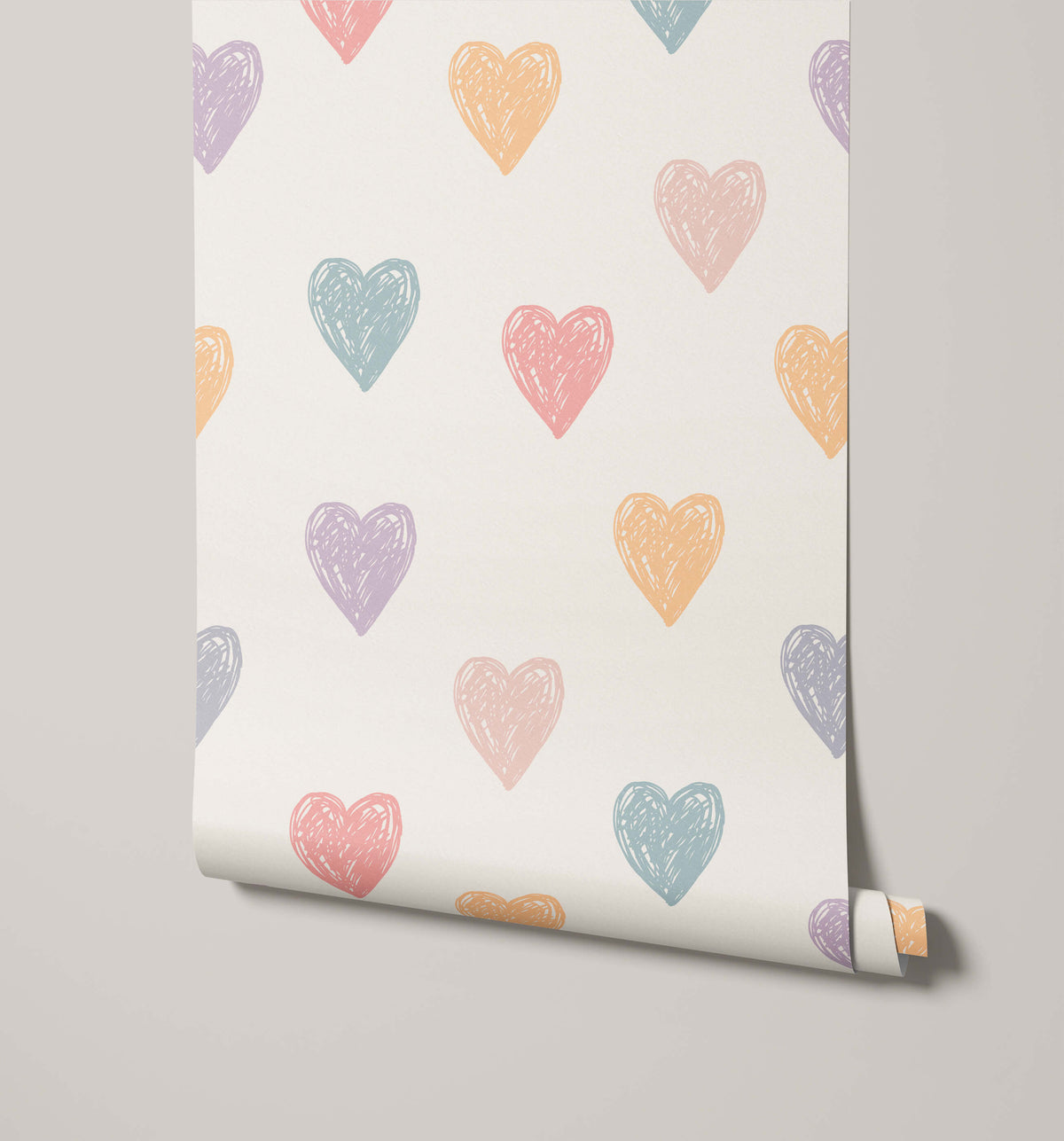 Lovebug Naive Heart Motif Wallpaper