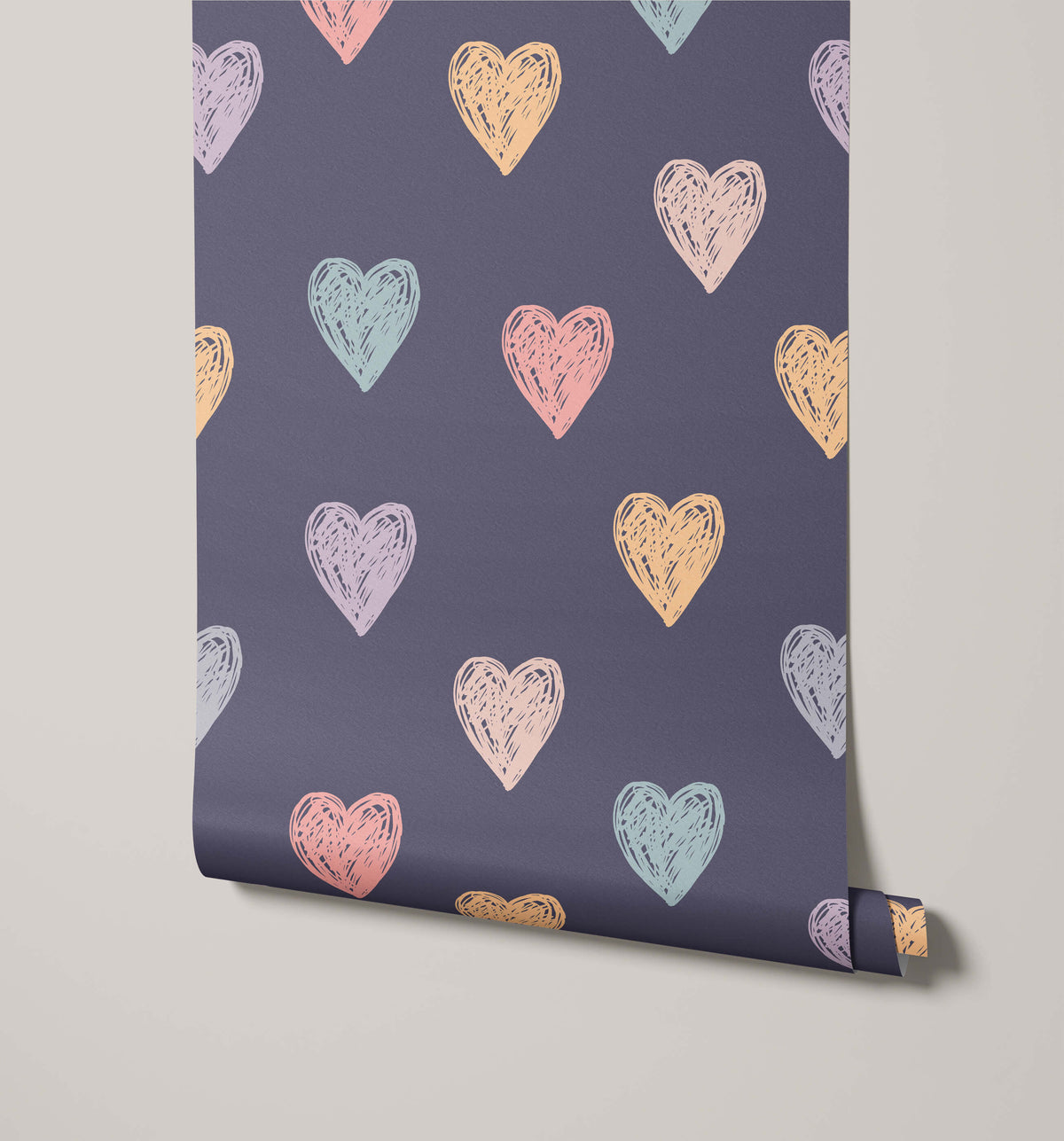 Lovebug Naive Heart Motif Wallpaper