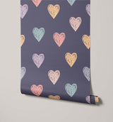 Lovebug Naive Heart Motif Wallpaper