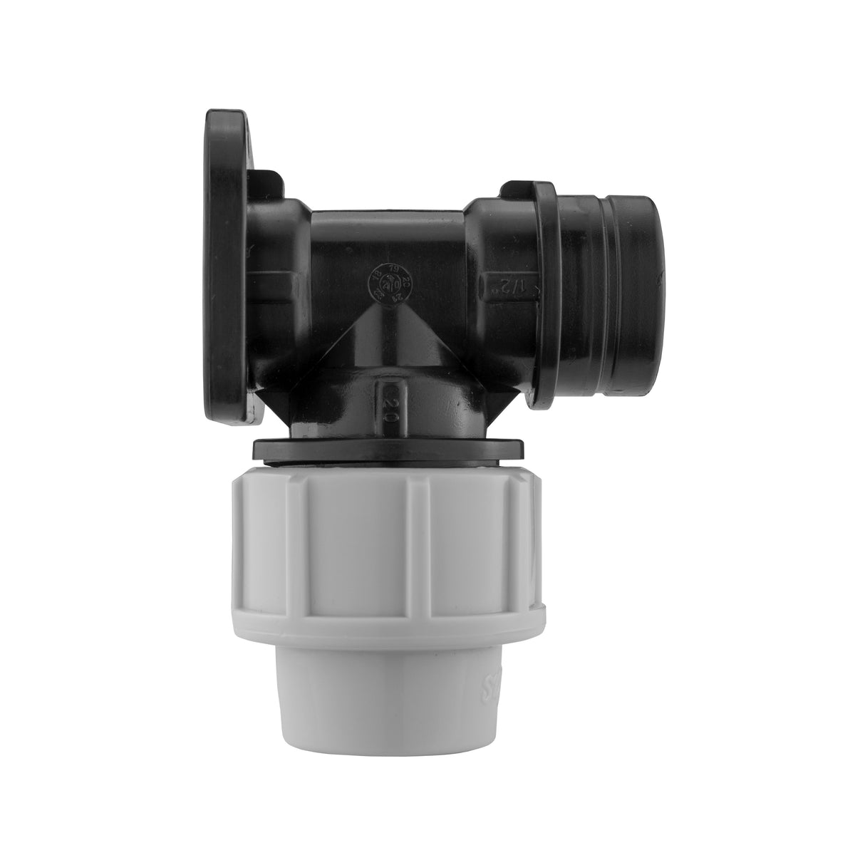 Wall Flange Kit 20mm MDPE - Lever Tap Hose Barb and Lever Lock
