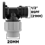 Wall Flange Kit 20mm MDPE - Lever Tap Hose Barb and Lever Lock