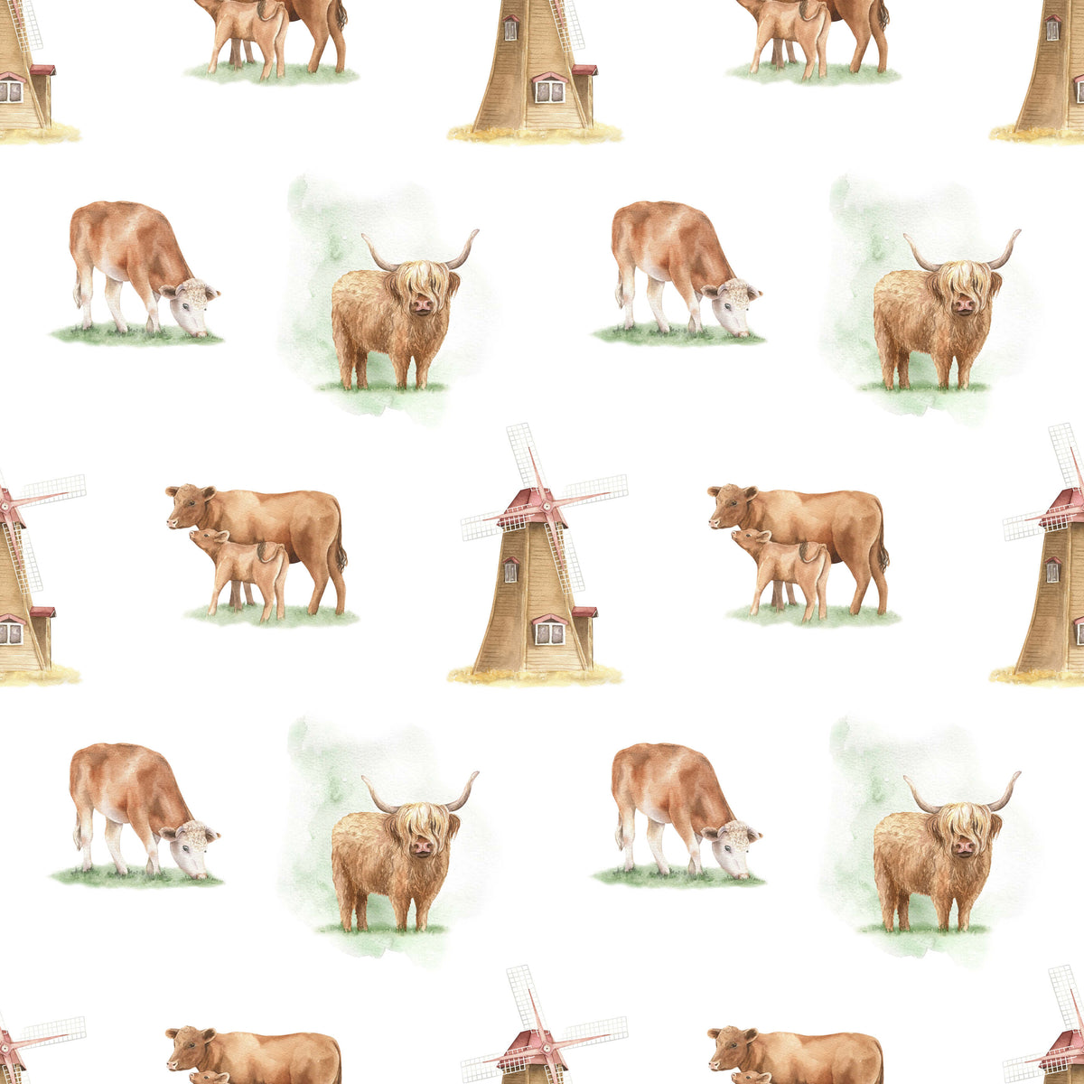 Mander Endearing Brown Cow Wallpaper
