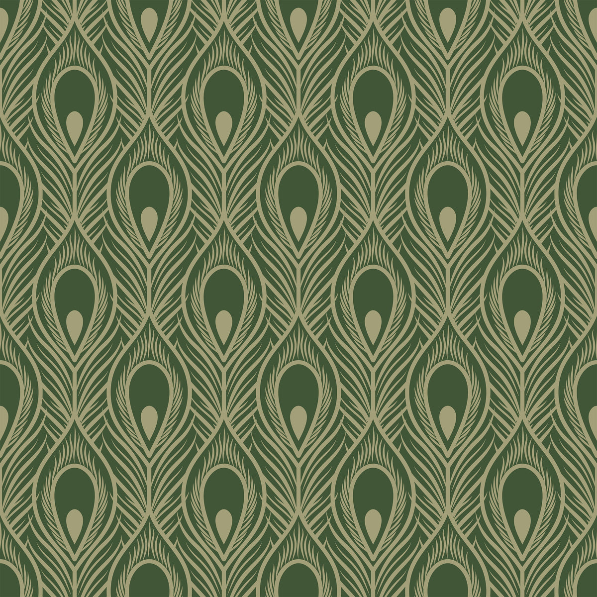 Maiden Intricate Peacock Feather Wallpaper
