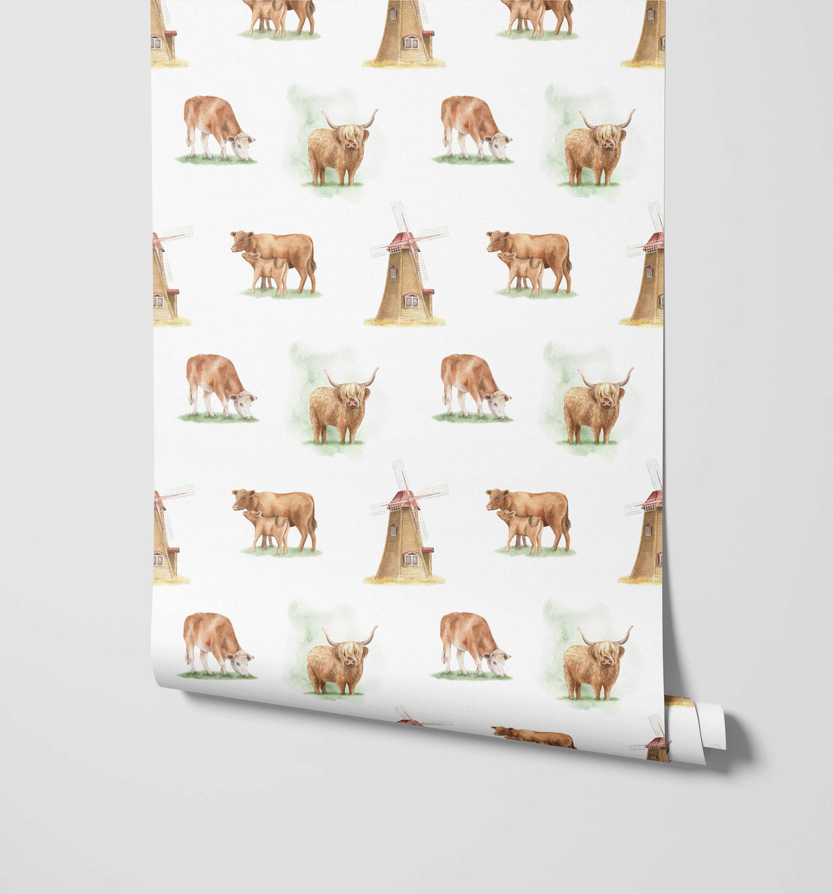 Mander Endearing Brown Cow Wallpaper