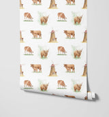 Mander Endearing Brown Cow Wallpaper