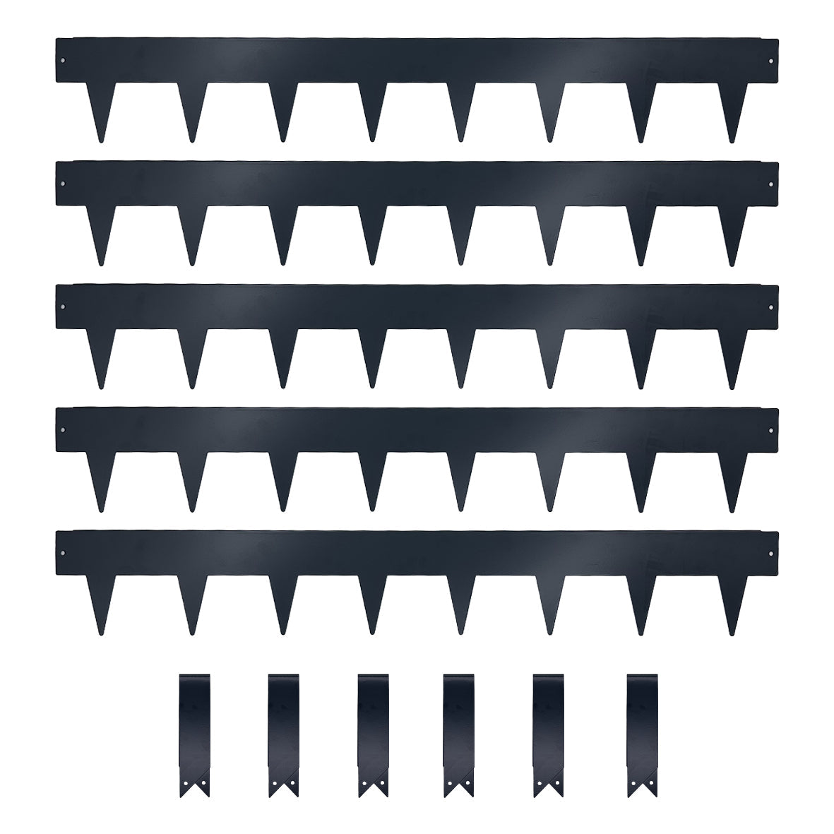 Metal Lawn Edging Garden Border with Pegs - 5 Pieces