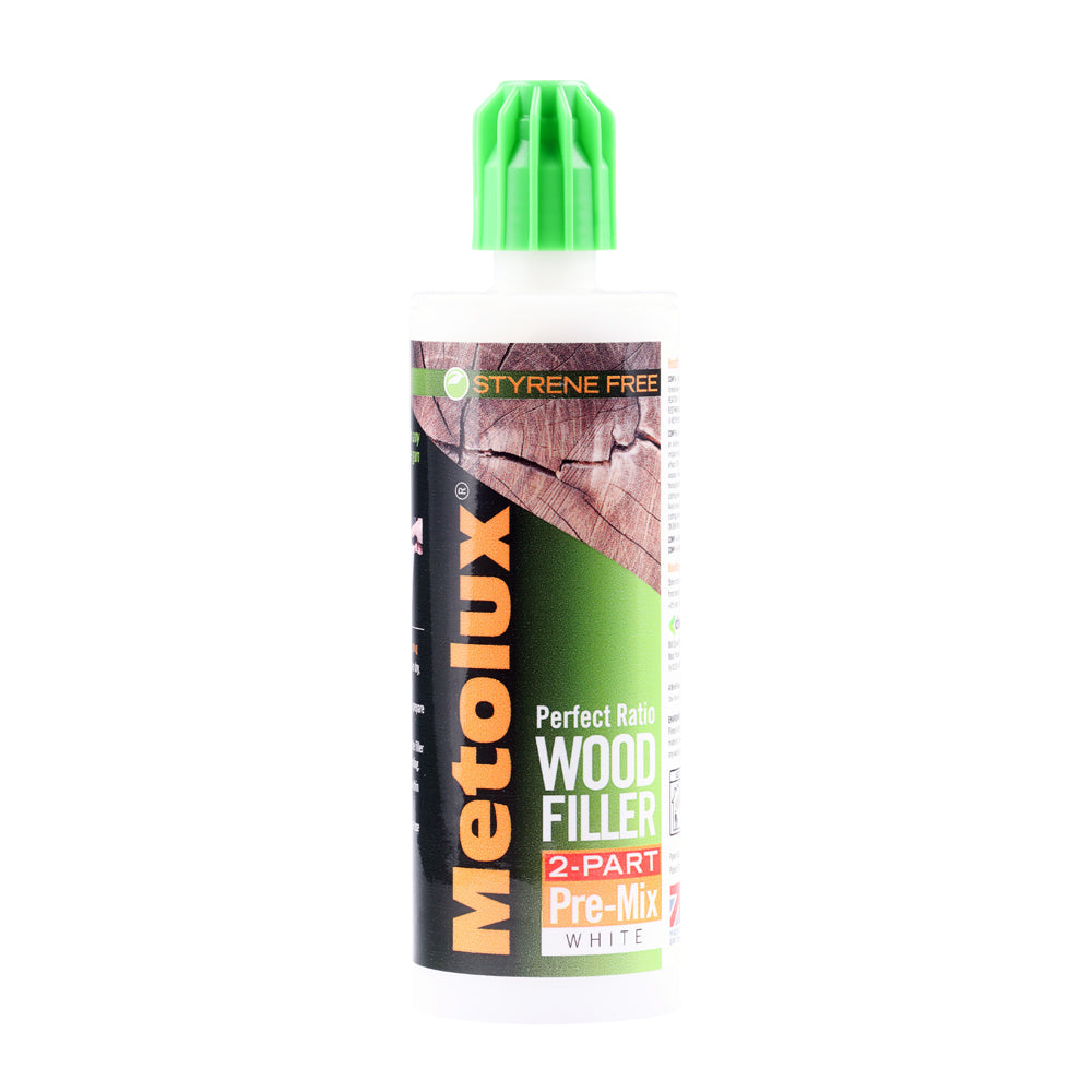 Metolux 2 Part Pre-Mixed Wood Filler – White 300g