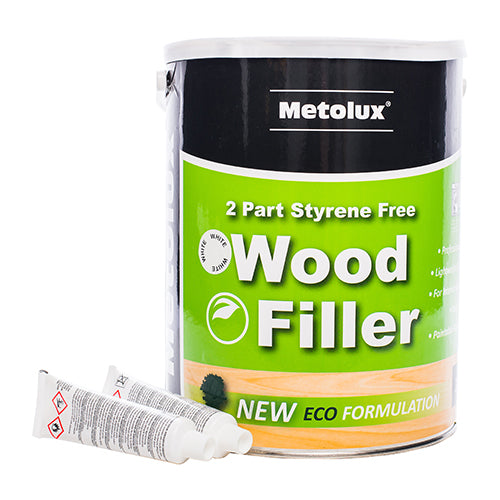 Metolux 2 Part Styrene Free Wood Filler – White (275ml / 770ml / 3.3L)