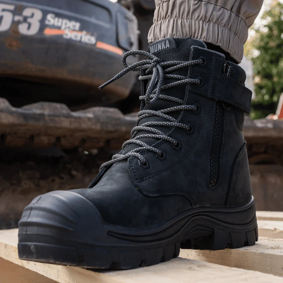 Munka Taurus Side Zip Work Boots - BLACK