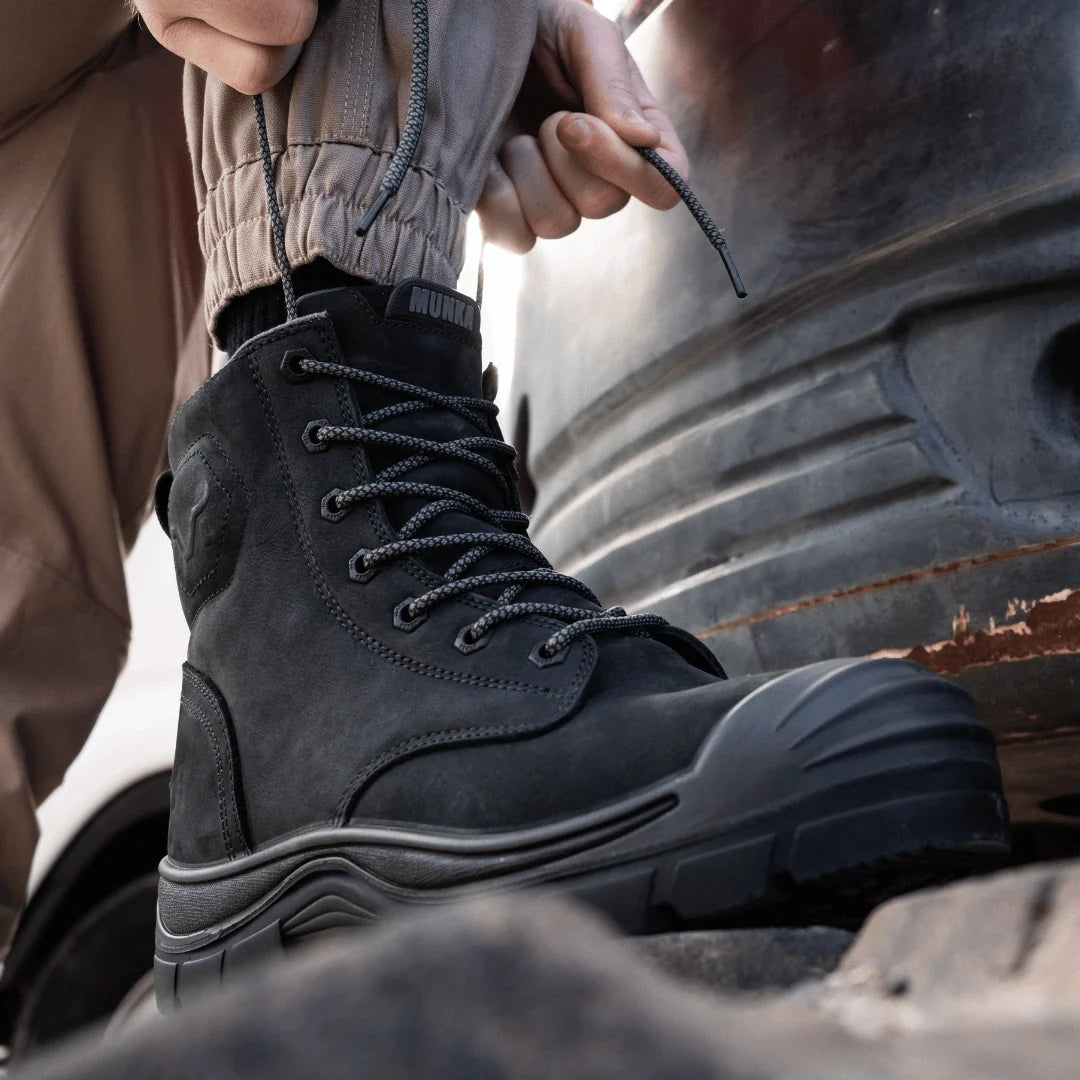 Munka Taurus Side Zip Work Boots - BLACK