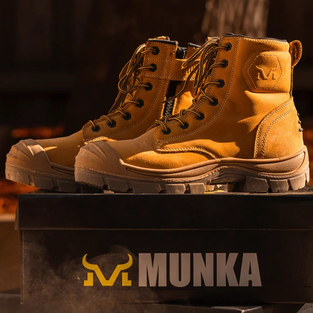 Munka Taurus Side Zip Work Boots - WHEAT