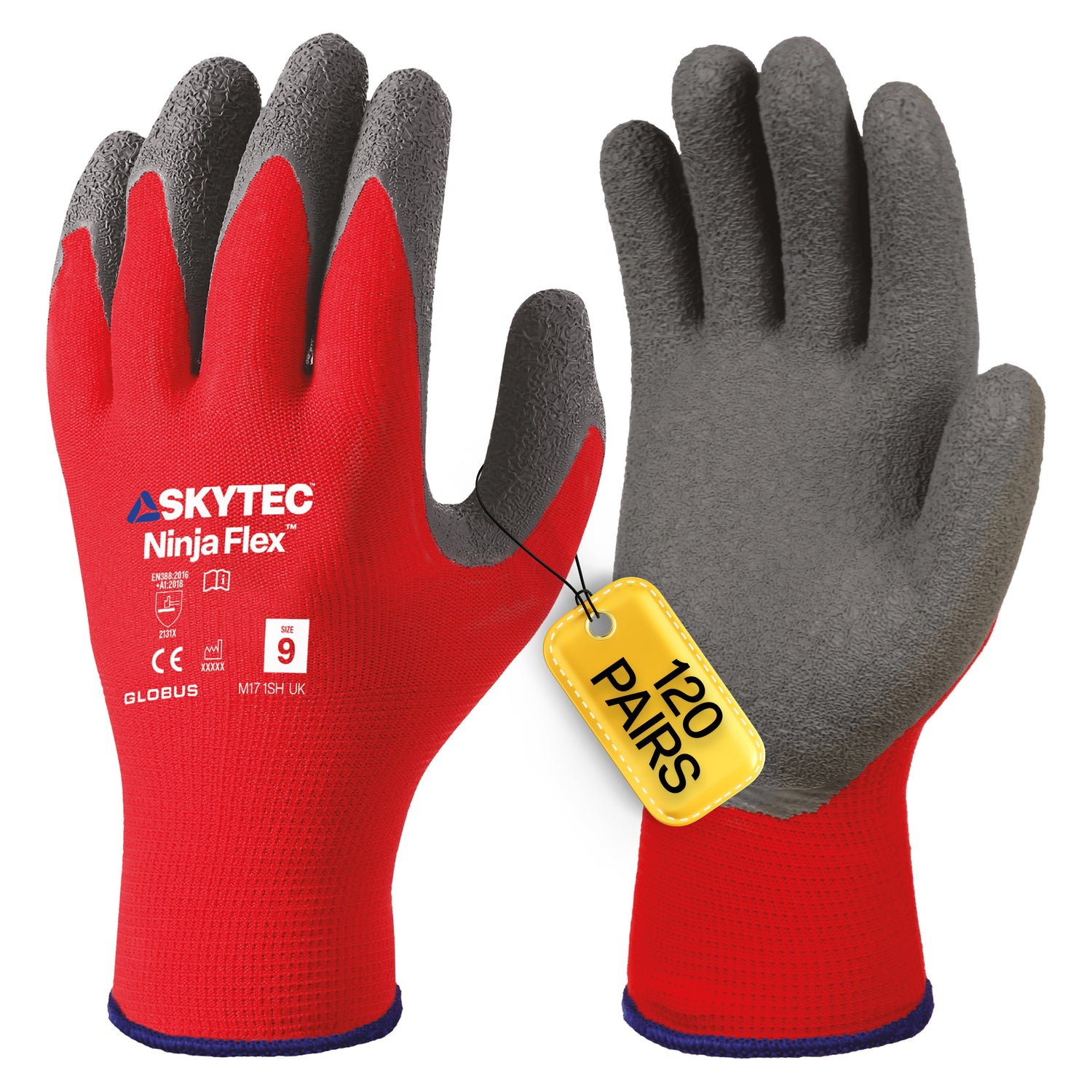 SKYTEC Ninja Flex Tricolore Lightweight Low Cut Resistant Grip Safety Gloves (PACK of 120 PAIRS)