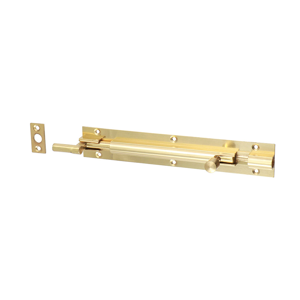 Necked Internal Door Barrel Bolt - Polished Brass - 150 x 25mm