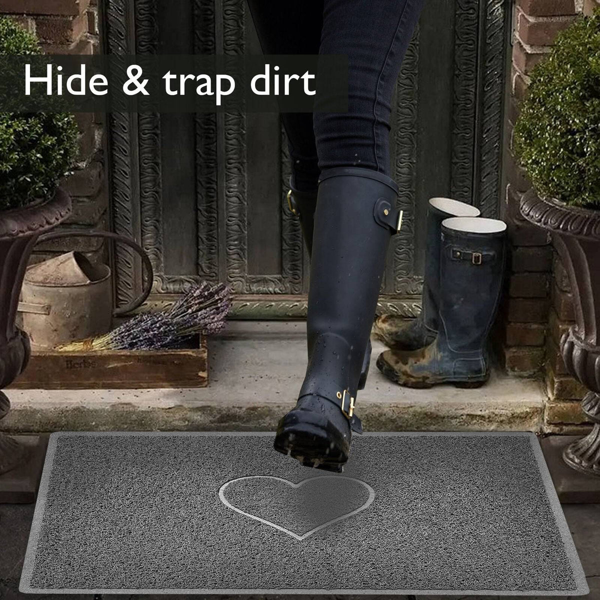 "Star" Embossed Loofah Textured Spaghetti Doormat