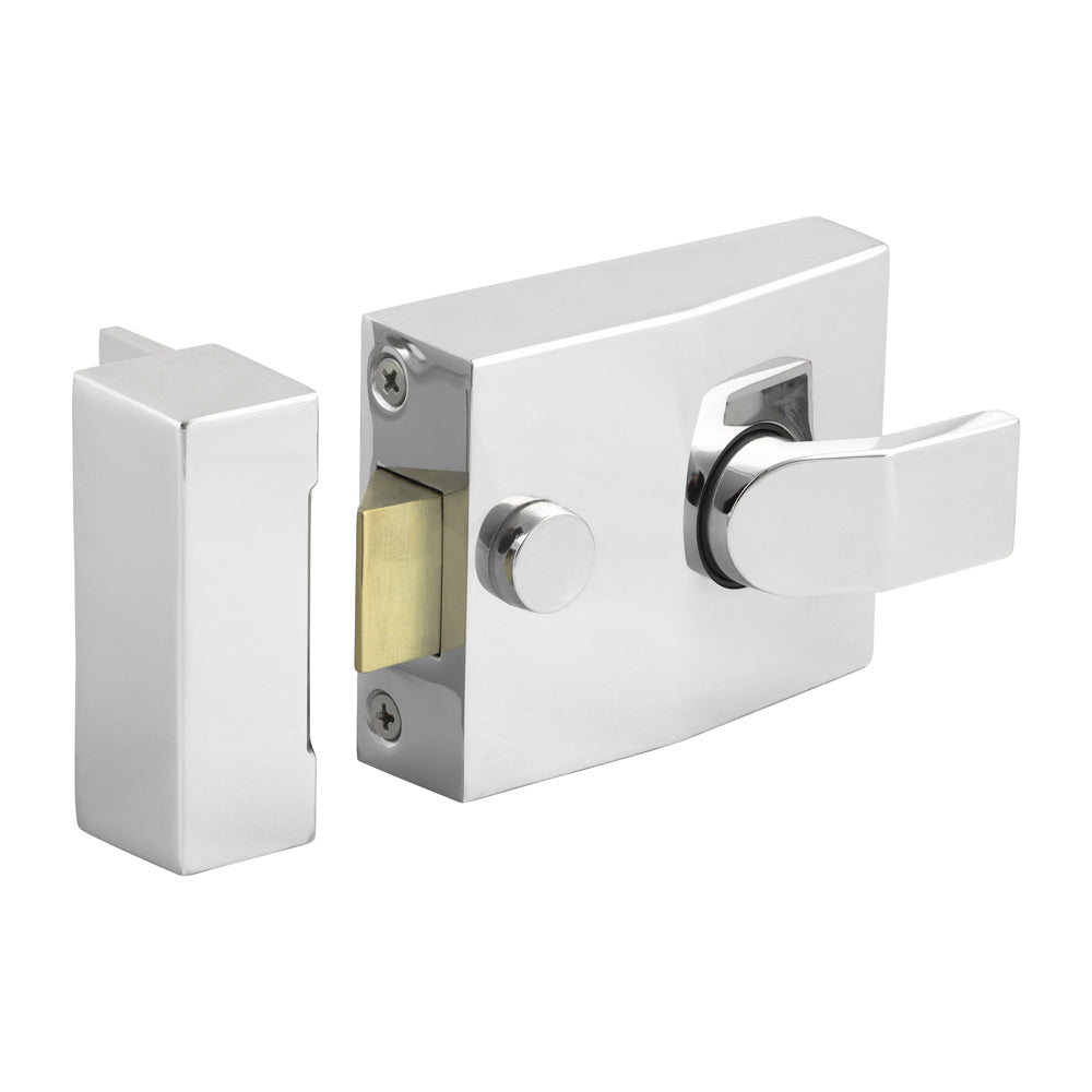 Nightlatch – Chrome (94mm Case / 60mm Backset)