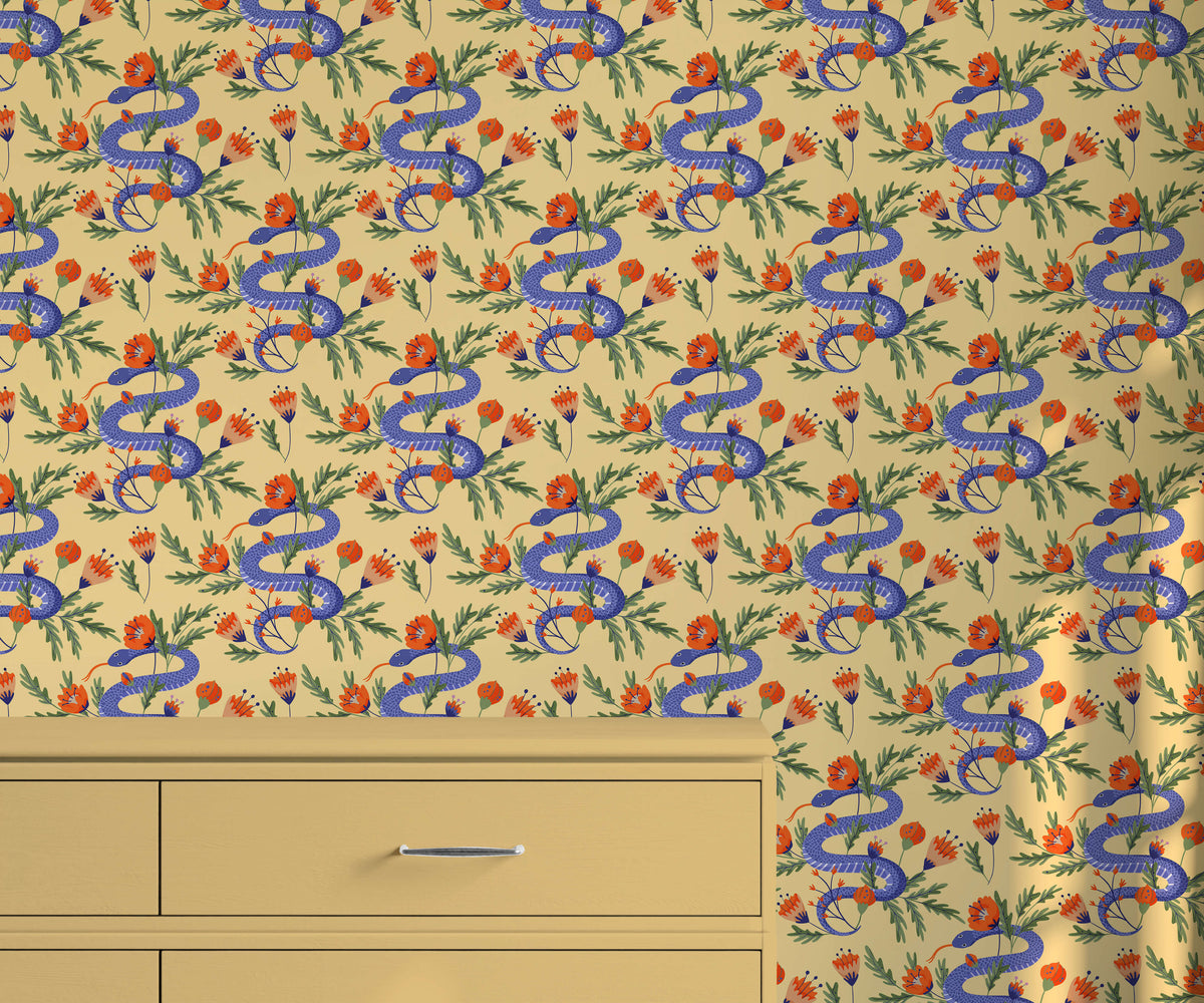 Norgard Walls Then Colourful Snake Wallpaper