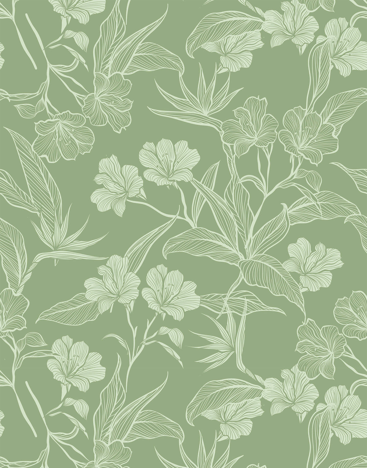 Contour Floral Wallpaper