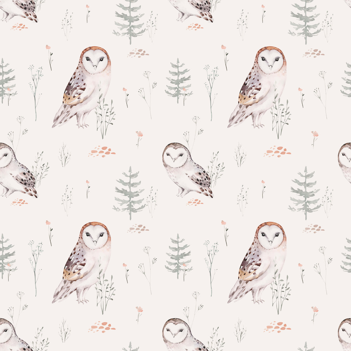 Opal Enchanting Barn Owl Wallpaper