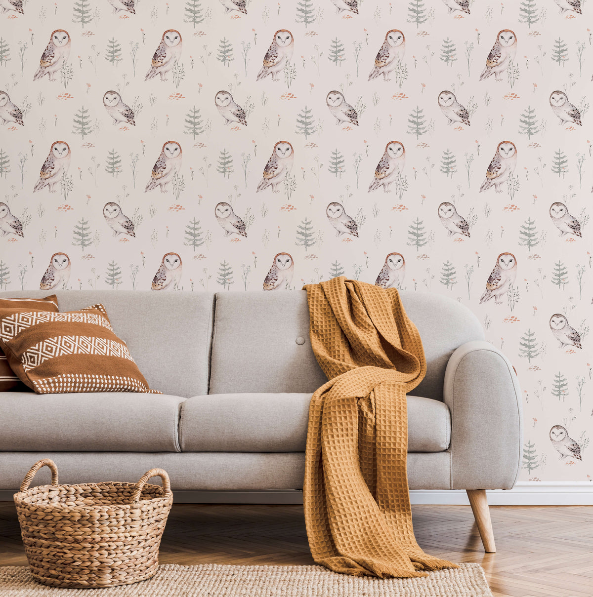 Opal Enchanting Barn Owl Wallpaper