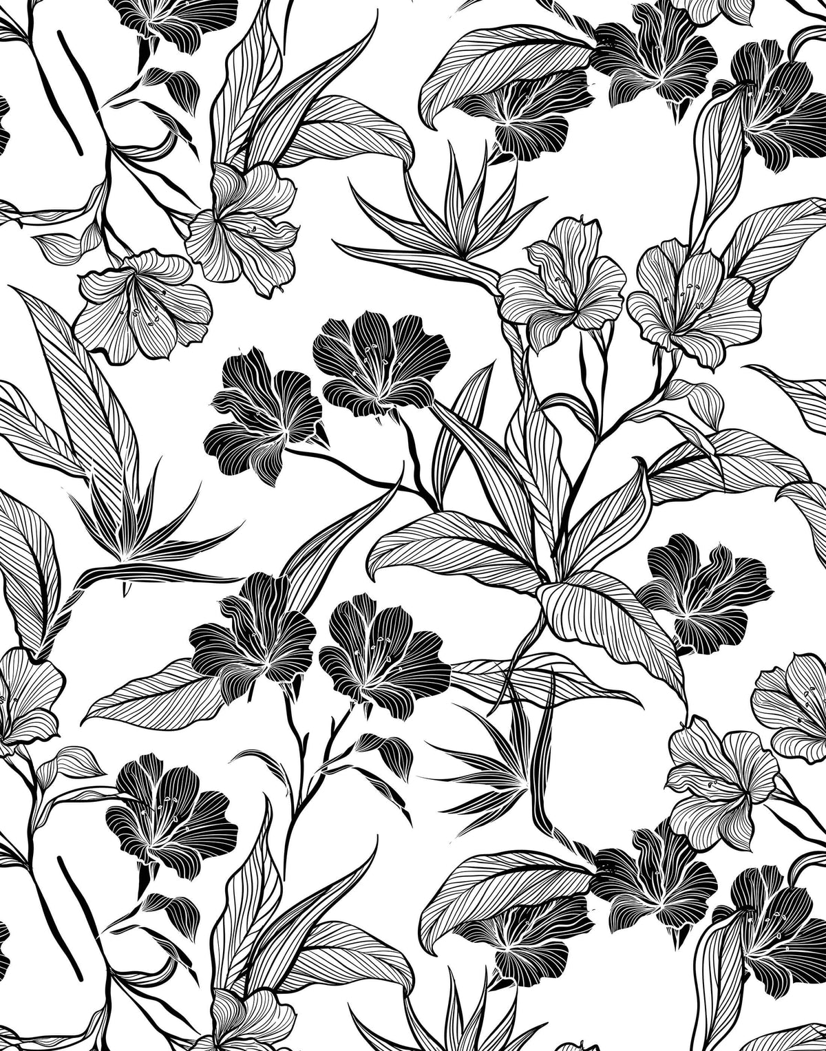 Contour Floral Wallpaper