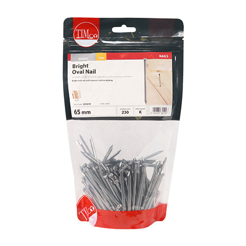 Oval Nails – Bright – 1kg Bags
