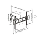 ProperAV TV Wall Bracket (37" - 70" / 35kg Capacity / VESA Max. 600x400) - Black