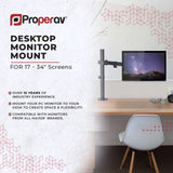 ProperAV Desk Monitor Mount 13" - 32" Swing Arm VESA Max 100x100