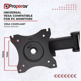 ProperAV Desk Monitor Mount 17" - 32" Dual Swing Arm VESA Max 100x100