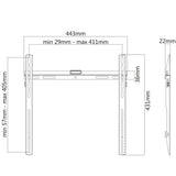 ProperAV Flat TV Wall Bracket (32" - 55" / 40kg Capacity / VESA Max. 400x400) - Black
