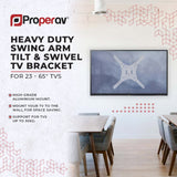 ProperAV TV Wall Bracket (23" - 65" / 30kg Capacity / VESA Max. 400x400)