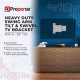 ProperAV TV Wall Bracket (13" - 28" / 15kg Capacity / VESA Max. 100x100)