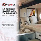 ProperAV TV Wall Bracket for Motorhome / RV / Caravan / Boat (13" – 43” / 15kg Capacity / VESA Max. 200x200) – Silver