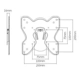 ProperAV Flat TV Wall Bracket (23" - 43" / 25kg Capacity / VESA Max. 200x200) - Black