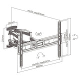 ProperAV TV Wall Bracket (37" - 75" / 45kg Capacity / VESA Max. 600x400) - Black