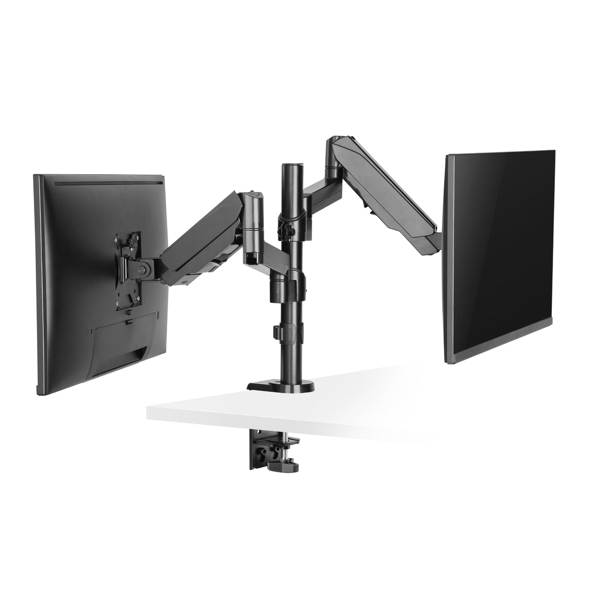 ProperAV Desk Monitor Mount 17" - 32" Extra Height Dual Articulated Swing Arm VESA Max 100x100