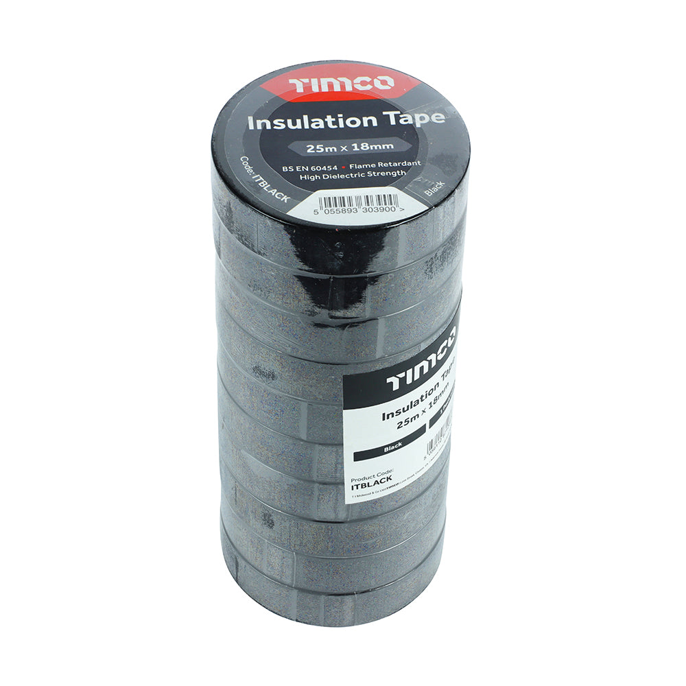 PVC Insulation Tape - 25m x 18mm - 10 Rolls