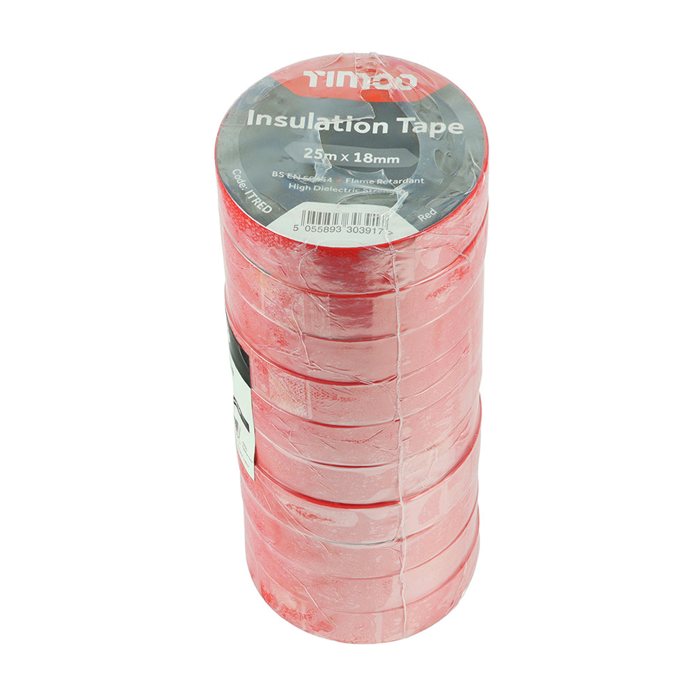 PVC Insulation Tape - 25m x 18mm - 10 Rolls