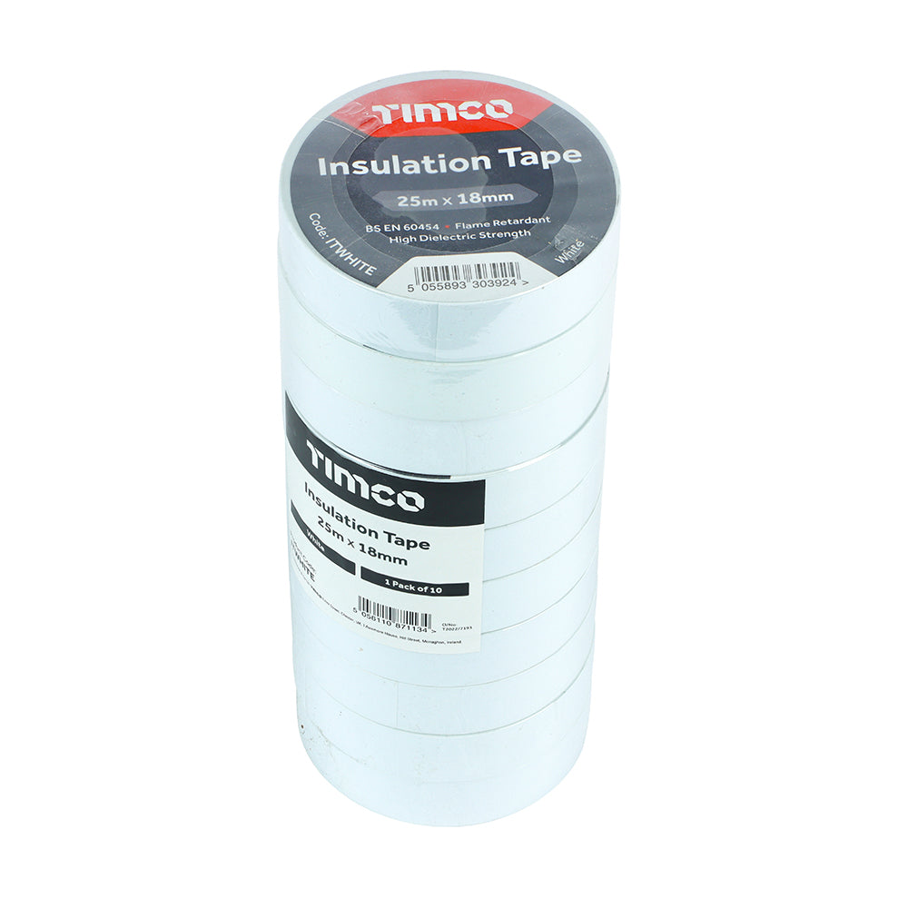 PVC Insulation Tape - 25m x 18mm - 10 Rolls