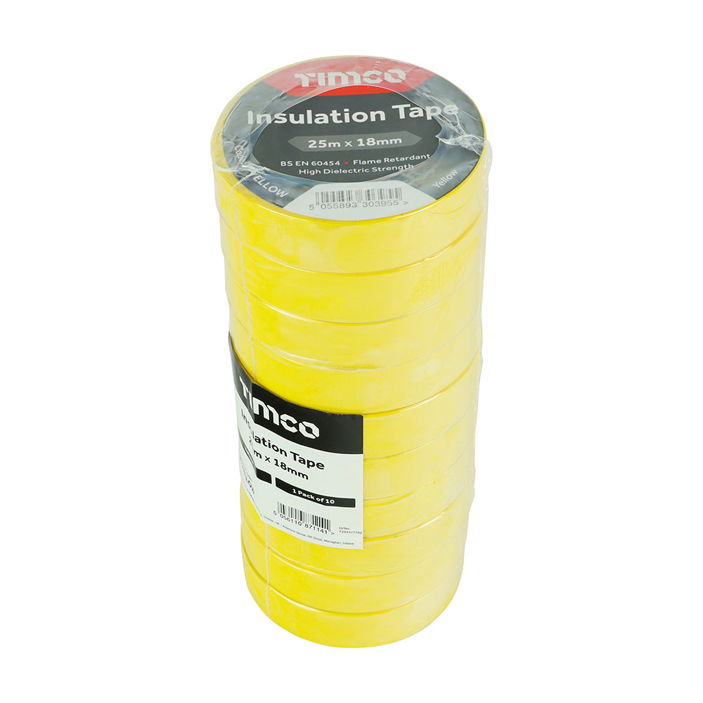 PVC Insulation Tape - 25m x 18mm - 10 Rolls